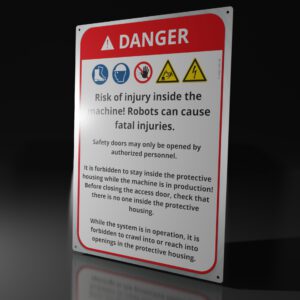 Blechtafel Verletzungsgefahr im Maschineninnenraum ENGLISCH | ergo-safe