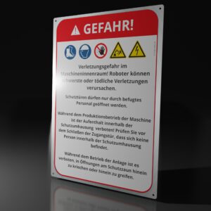 Blechtafel Verletzungsgefahr im Maschineninnenraum | ergo-safe